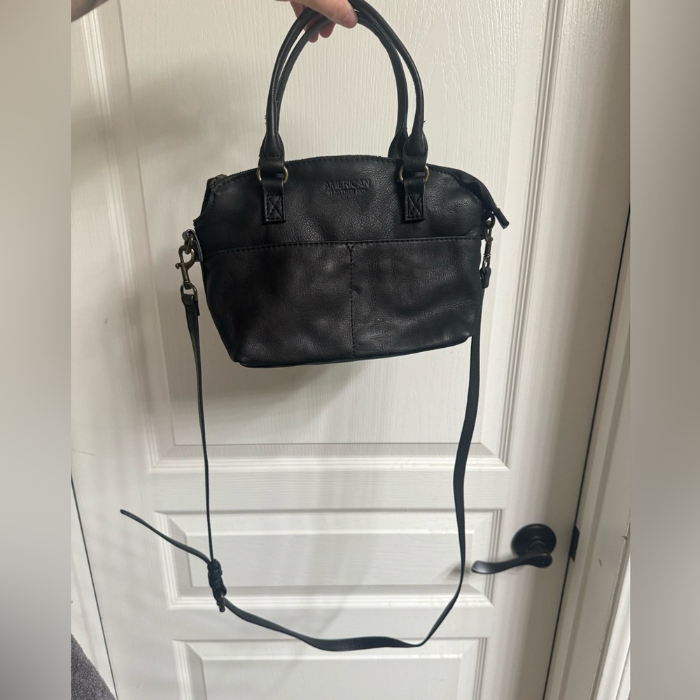 American Leather Co Black Shoulder Crossbody Bag tote handbag purse